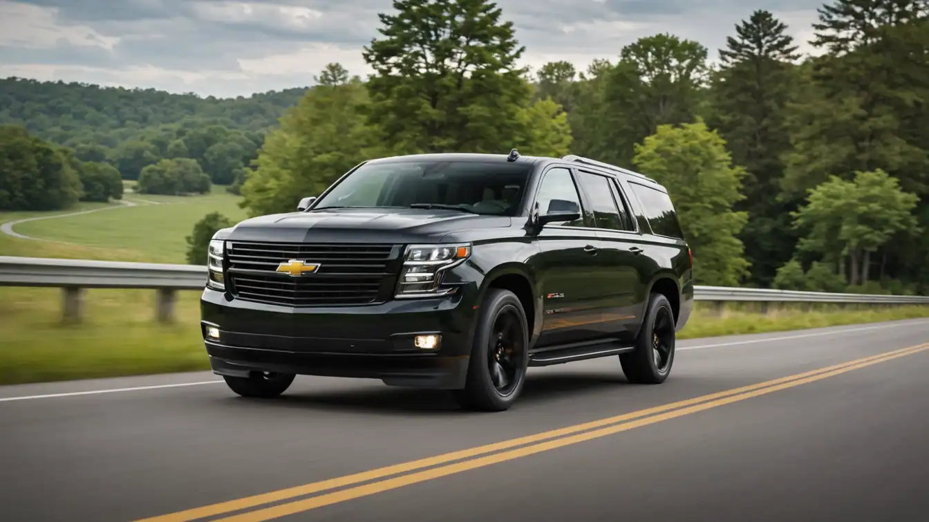 Luxury Point to Point Transportation and Airport Car Service by Mak Louren in a black Chevrolet Suburban.